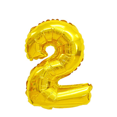 Ballon Folie Cijfer 2 Goud 45cm Ballon Folie Cijfer 2 Goud 45cm