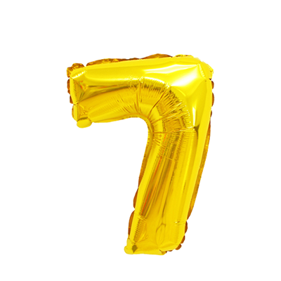 Ballon Folie Cijfer 7 Goud 45cm Ballon Folie Cijfer 7 Goud 45cm
