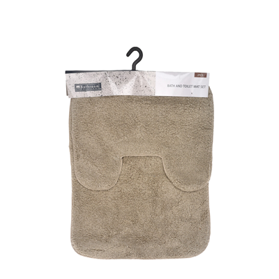 Badkamermat Set Taupe 2-Delig Badkamermat Set Taupe 2-Delig