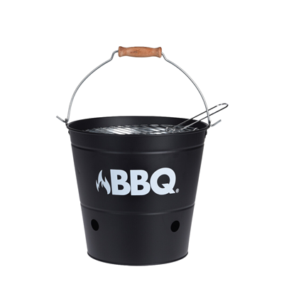 BBQ Barbecue Emmer Mat Zwart Ø26,5cm BBQ Barbecue Emmer Mat Zwart Ø26,5cm