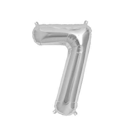 Ballon Folie Cijfer 7 Zilver 35cm Ballon Folie Cijfer 7 Zilver 35cm