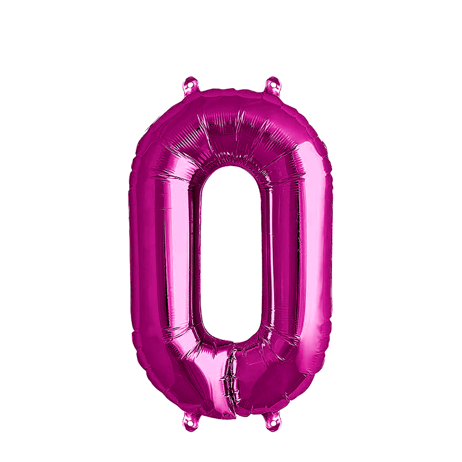 Ballon Folie Cijfer 0 Roze 35cm Ballon Folie Cijfer 0 Roze 35cm