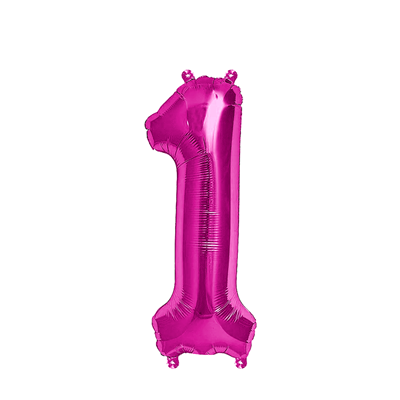 Ballon Folie Cijfer 1 Roze 35cm Ballon Folie Cijfer 1 Roze 35cm